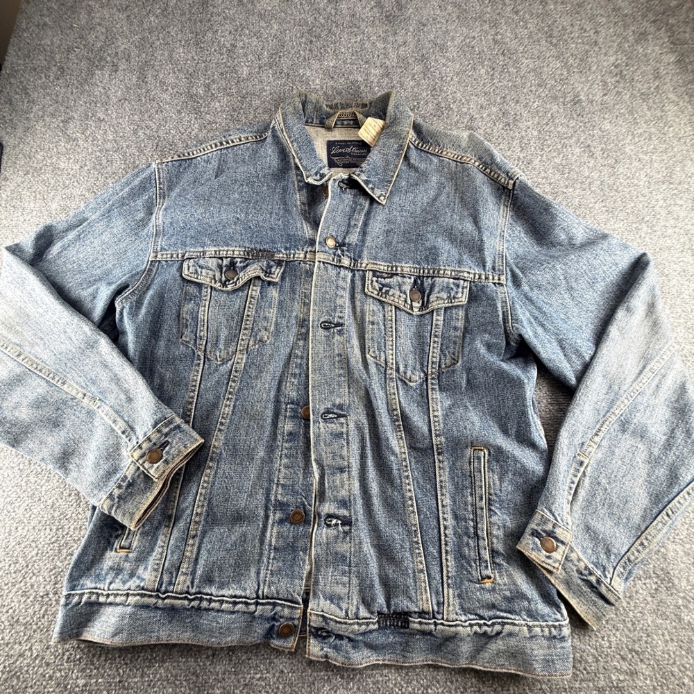 Levi Strauss Signature Mens XL Medium Wash Blue Denim Standard Trucker Jacket